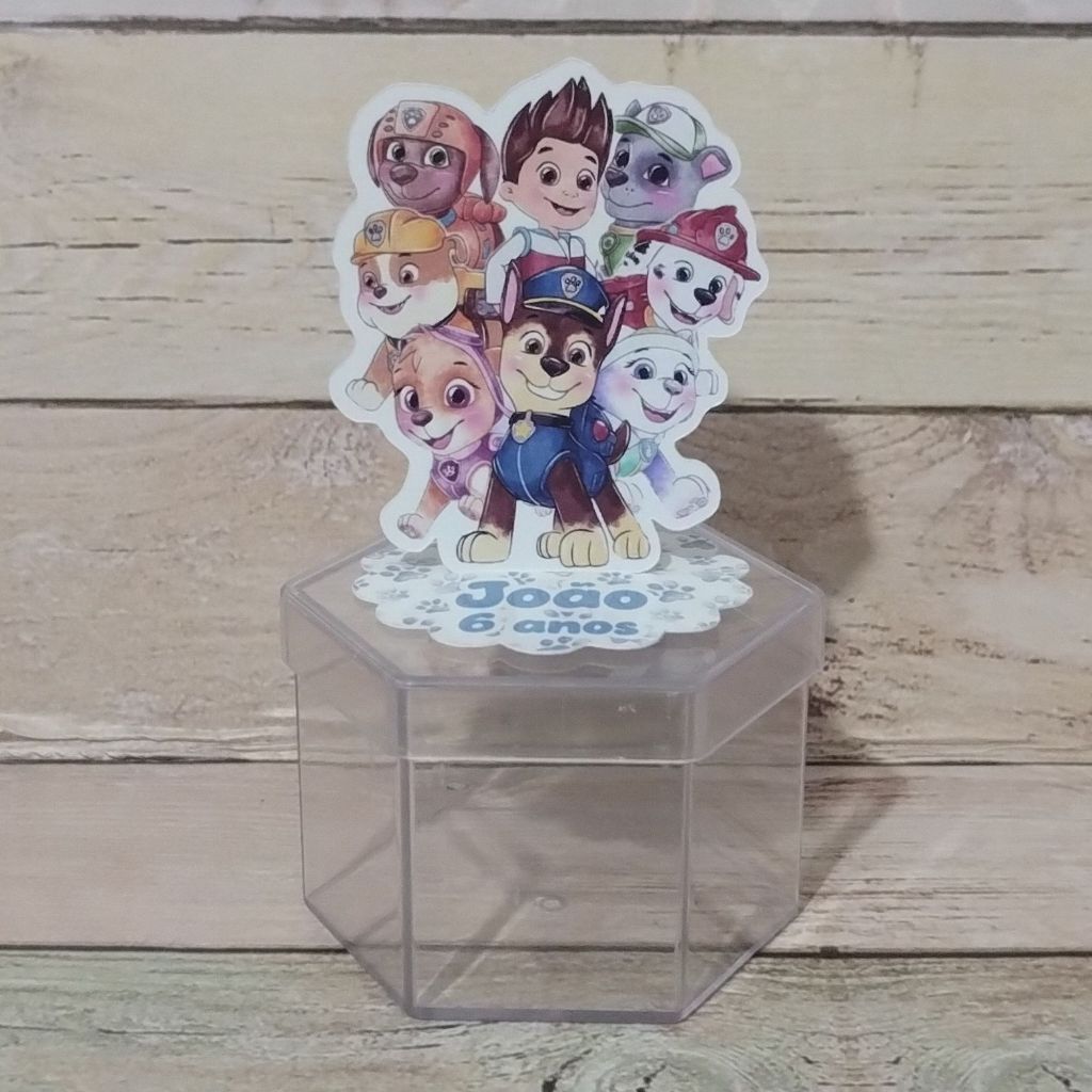 Aplique em Pé 3D Patrulha Canina Aquarela Festa Infantil Personalizado Nome e Idade  Lembrancinha