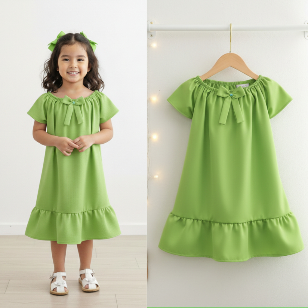 Vestido Infantil  Crepe  tecido não amassa e Elastano Leve e Confortável 1 a 5 anos  - Envio Imediato em Oferta na Shopee