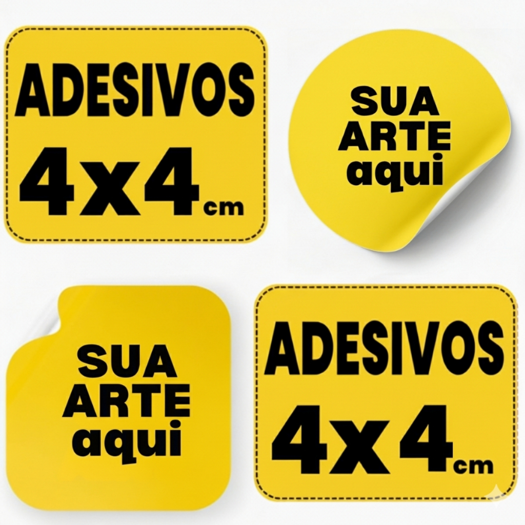 Etiquetas Adesivas Personalizadas 4x4cm 30 a 280 Unidades Adesivo Premium Logo Empresa Redondo em Oferta na Shopee