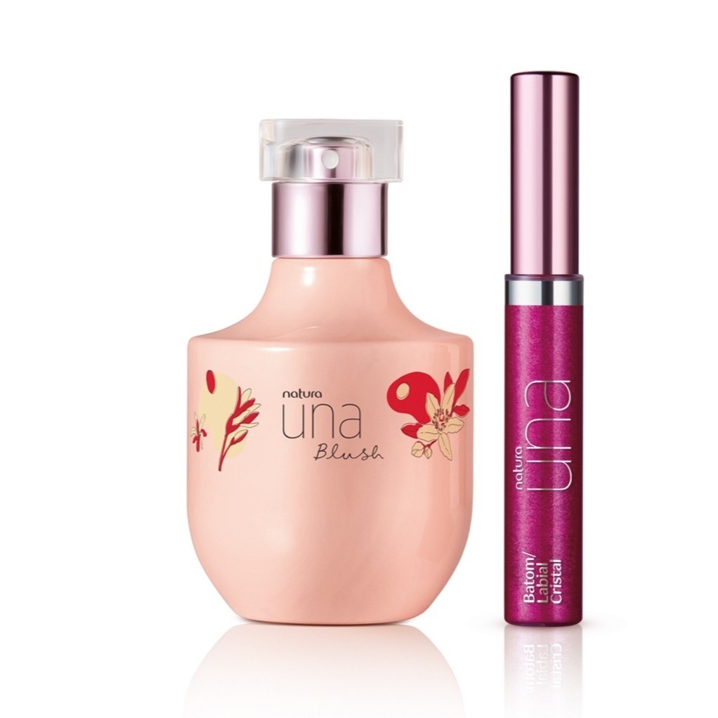 Kit Deo Parfum Una Blush e Batom Cristal Pink Natura