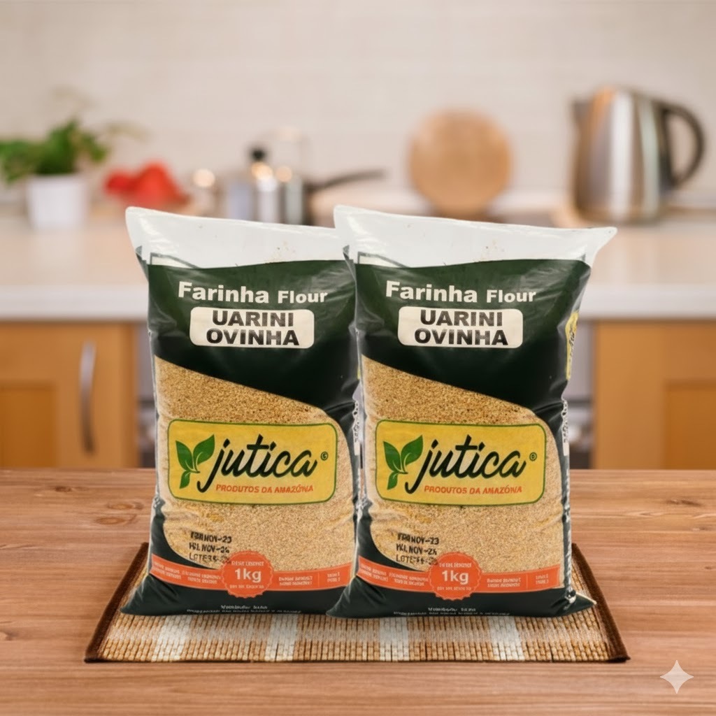 Farinha De Mandioca Uarini Ovinha Jutica 1Kg - Kit 2 Unidades em Oferta na Shopee