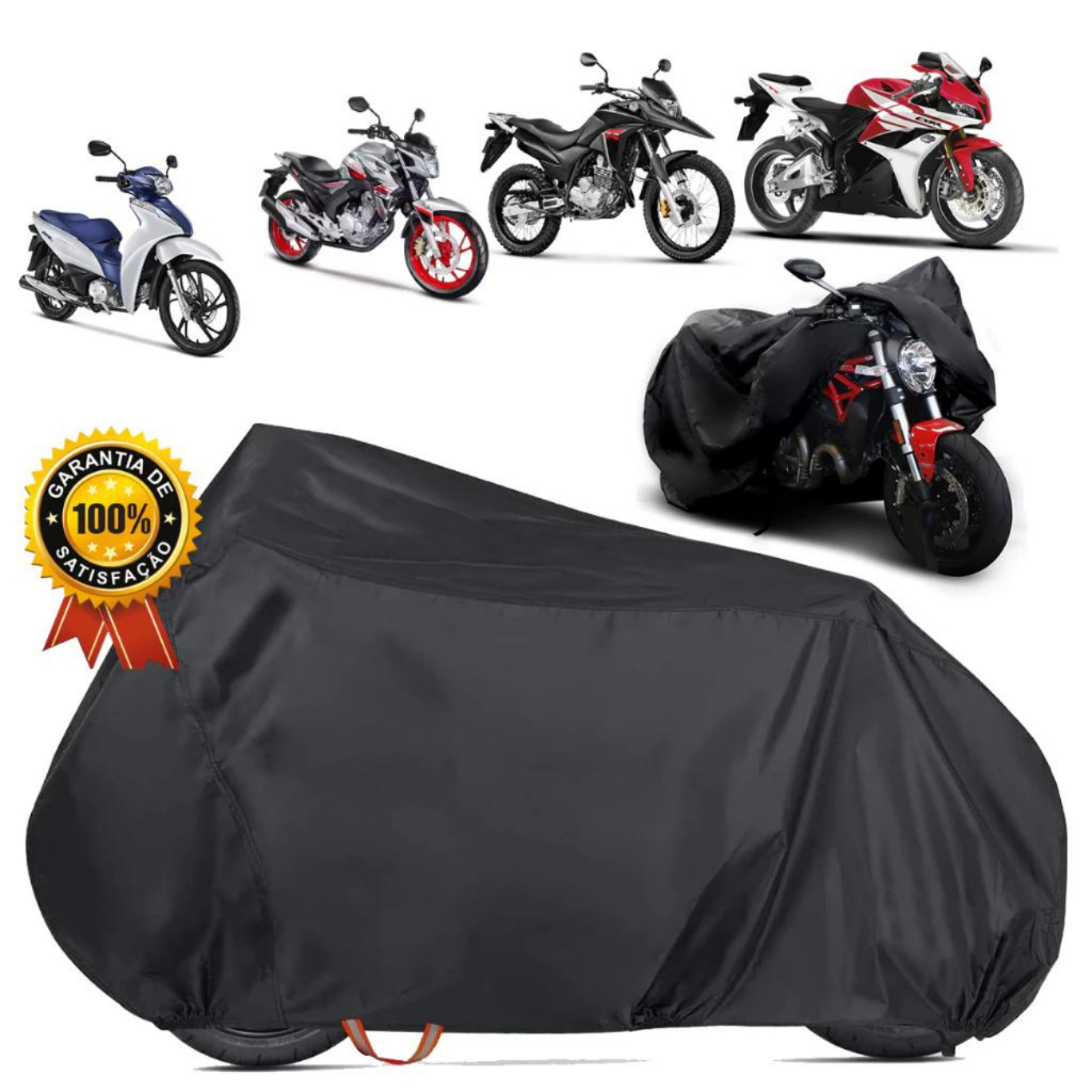 Capa Em Couro Para Cobrir Moto 100% Impermeável Forrada em Oferta na Shopee