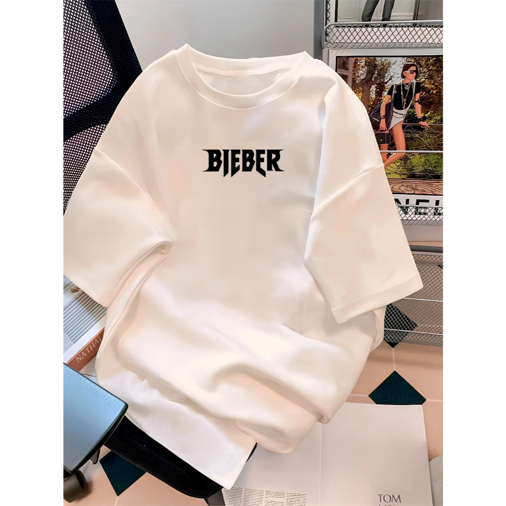 Camiseta Unissex Justin Bieber Justin Bieber Album Baby Estilo Pop Vintage Algodão StreetWear Oversized
