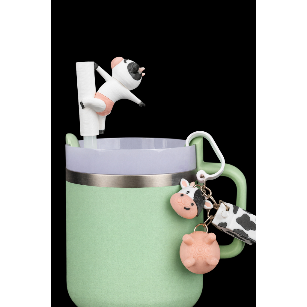 Protetor de Bico de Copo Vaquinha Chaveiros Decorativos Kit Criativo