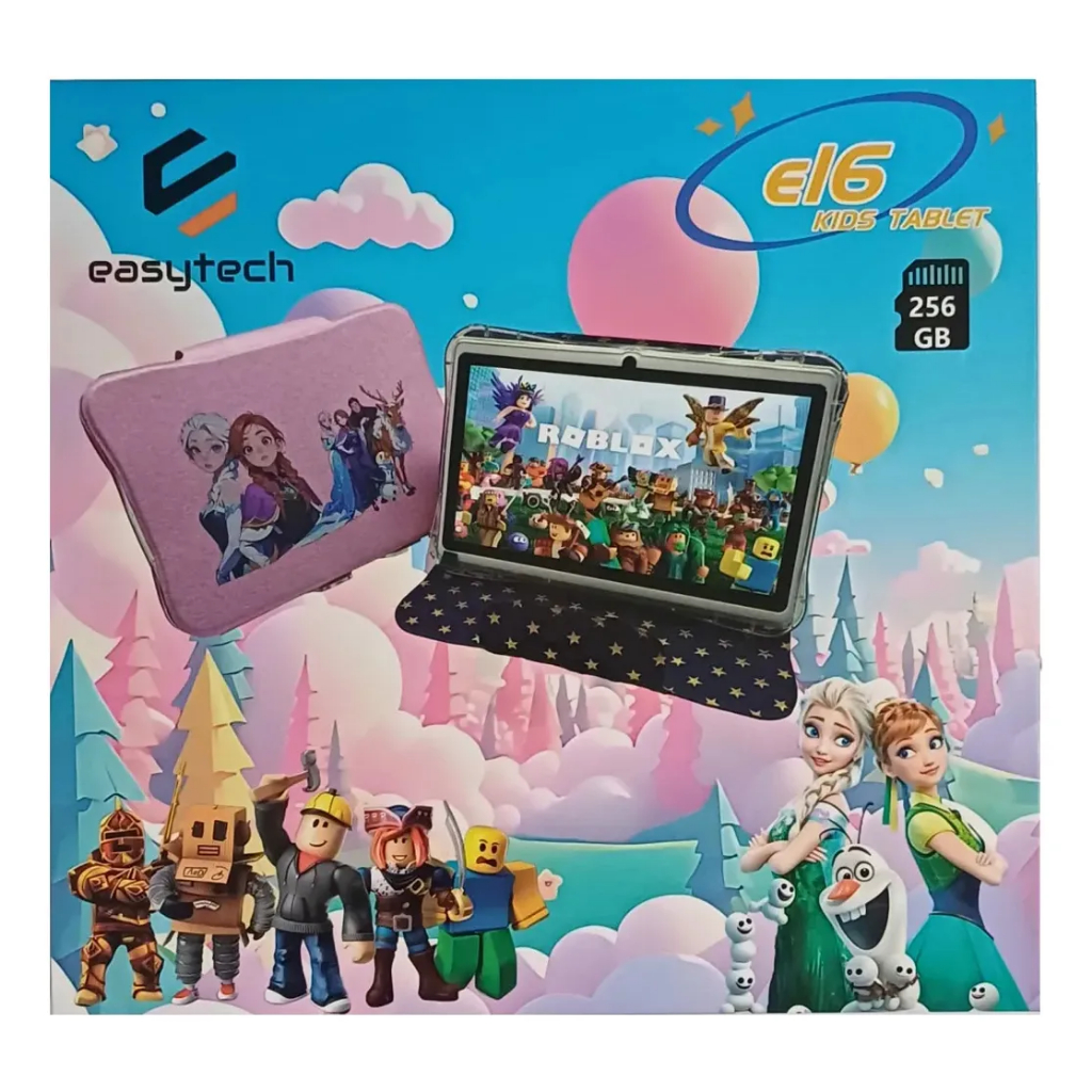 Tablet Roblox Infantil Azul Android 14 256GB com Capa Carteira Ideal Para Jogos