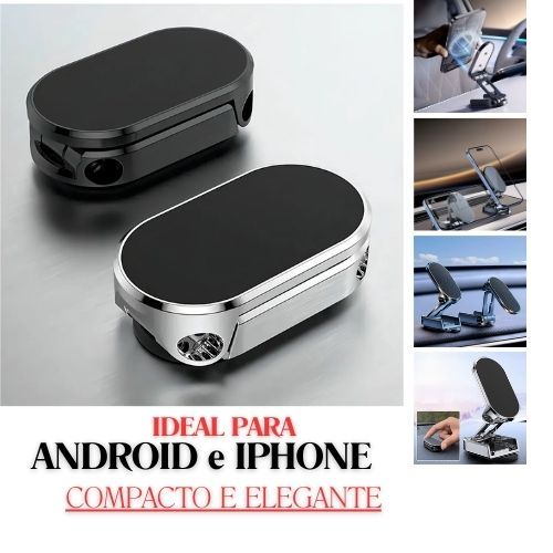 Suporte Magnético Veicular Ângulo Ajustável Dobrável Ultra Resistente Universal