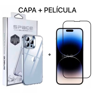Capa Case Capinha + Película 3D De Vidro Para Todos iPhone 16 15 14 13 12 11 Pro Plus Max X XR XS Max em Oferta na Shopee