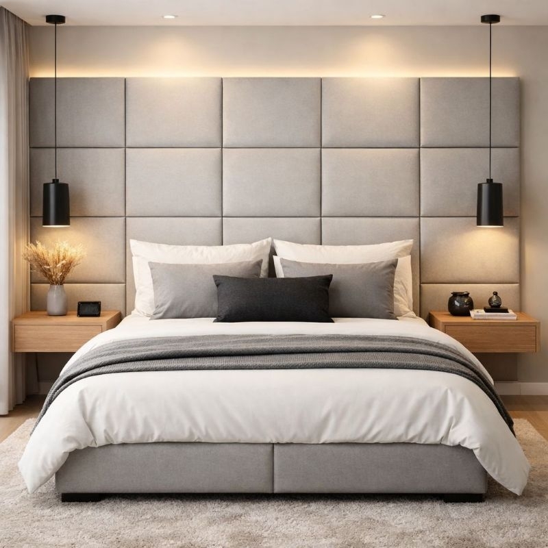 kit Cabeceira Estofada Modulada 40x30cm Para Cama de Solteiro - Cama Casal - …