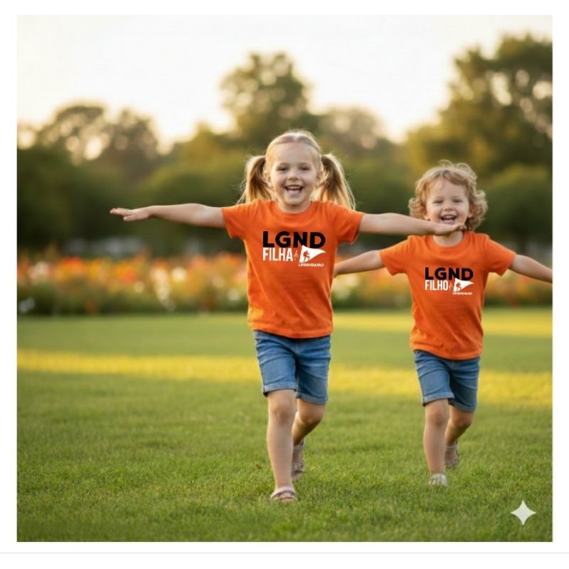 camiseta filho ou filha de legendário laranja