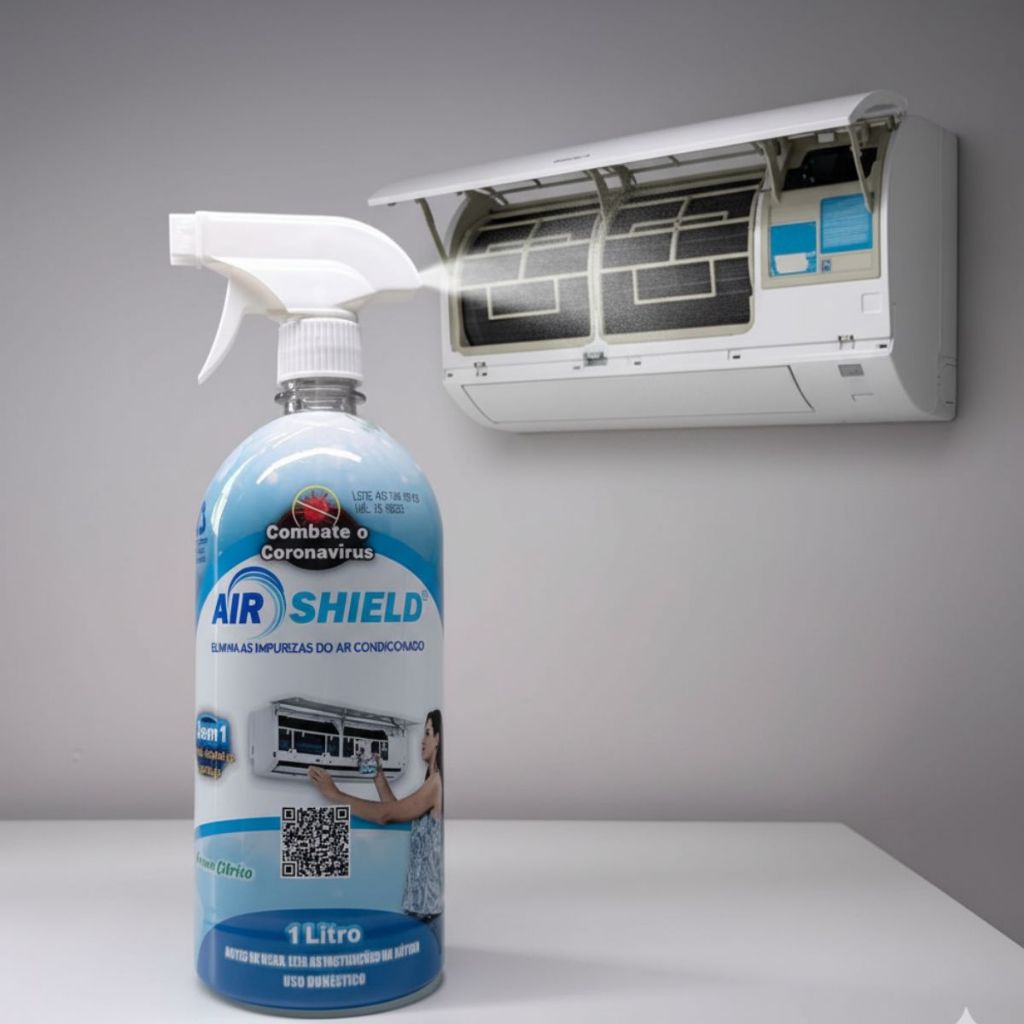 HIGIENIZADOR FILTRO AR CONDICIONADO ANTIBACTERICIDA AIRSHIELD SPRAU PRODUTO LIMPEZA POEIRA ACARO em Oferta na Shopee