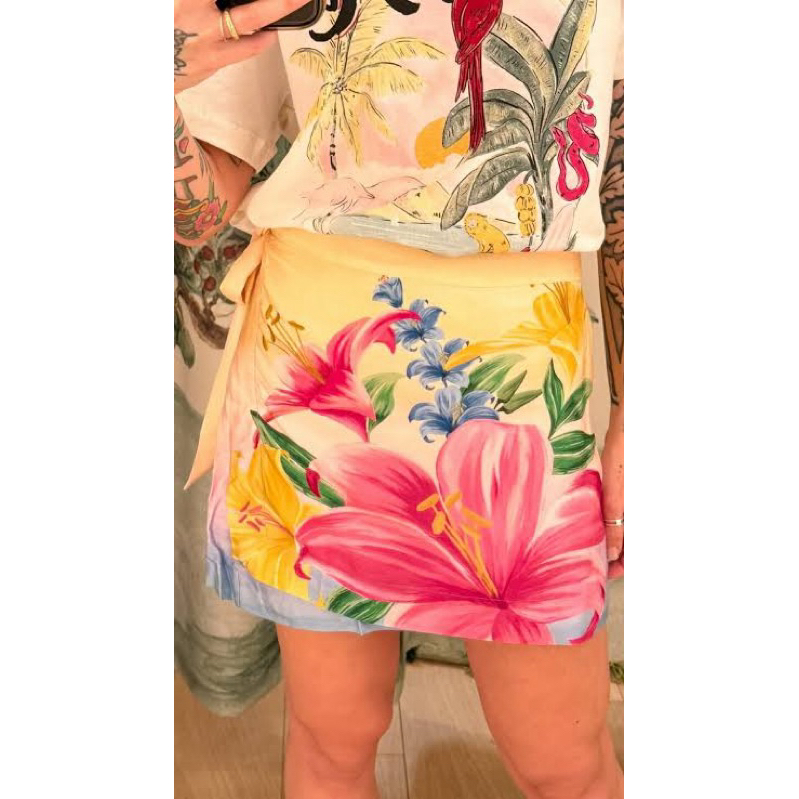 Saia transpassada floral Lena Farm M