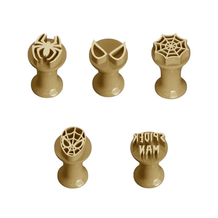 Carimbos para Brigadeiro Homem Aranha Kit com 5 Marcadores de Brigadeiro Spider Man Super-herói