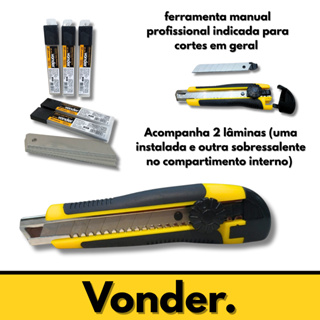 Estilete Profissional Emborrachado c/ trava 18mm c/ 2 Lâminas segmentada Tubetes 10 20 30 40 Lâminas em Oferta na Shopee