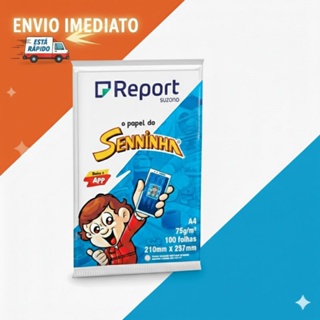 Papel Sulfite Report A4 100 Folhas Senninha Branco 75g Multifunção Papel Impressora em Oferta na Shopee