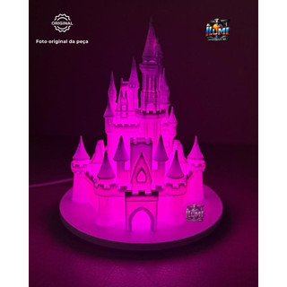Luminária Abajur Castelo Mágico de LED – Decoração Encantada Princesa Quarto sala e Topo de Bolo