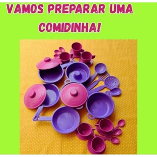 kit fogão+panelinhas talheres+panela de pressão brinquedo infantil em Oferta na Shopee