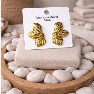 brinco em aco em Oferta na Shopee