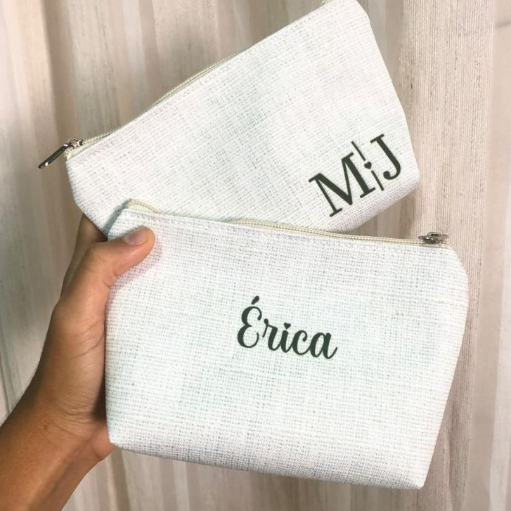 PRODUÇÃO 1 DIA ÚTIL + FRETE- Necessaire Personalizada com Nome e Iniciais (VÁRIAS CORES)