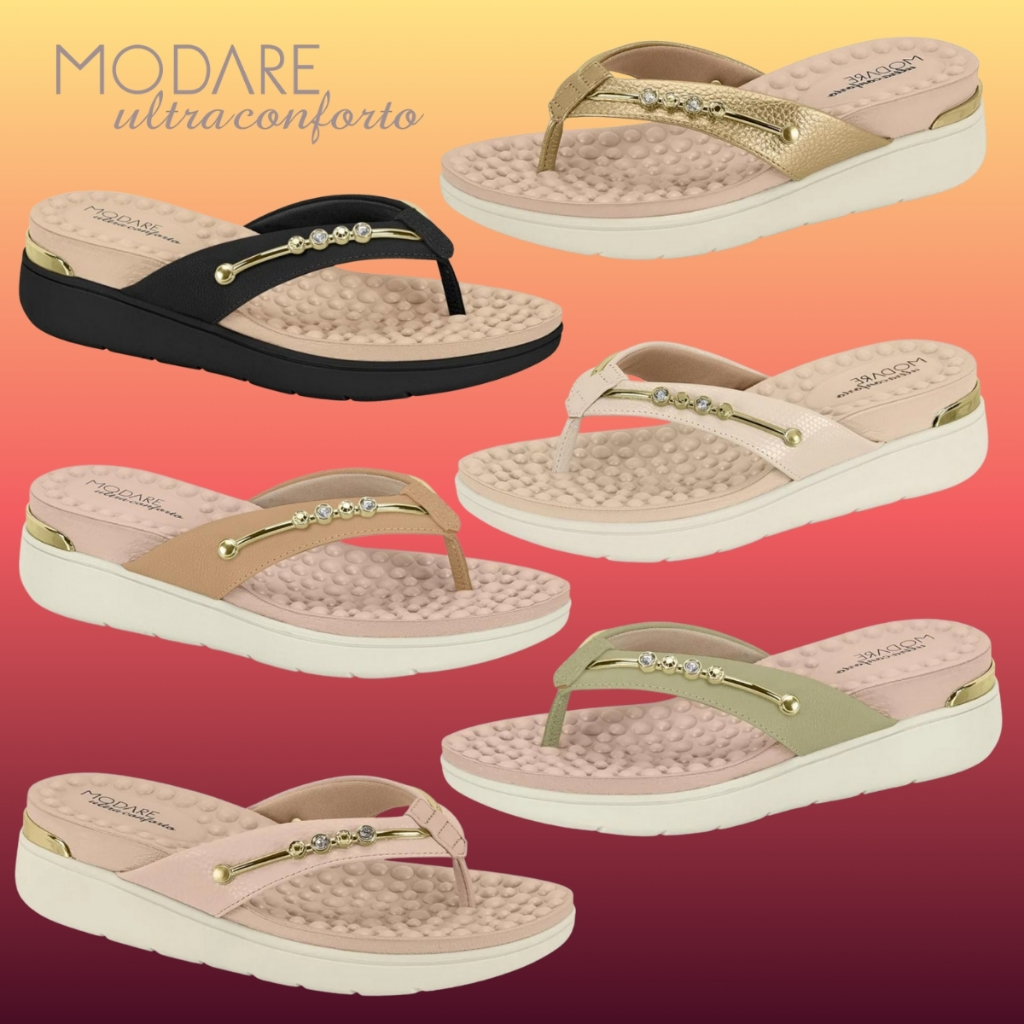 Chinelo Modare Ultraconforto Antiderrapante Ortopédico Esporão Fascite Plantar Joanete