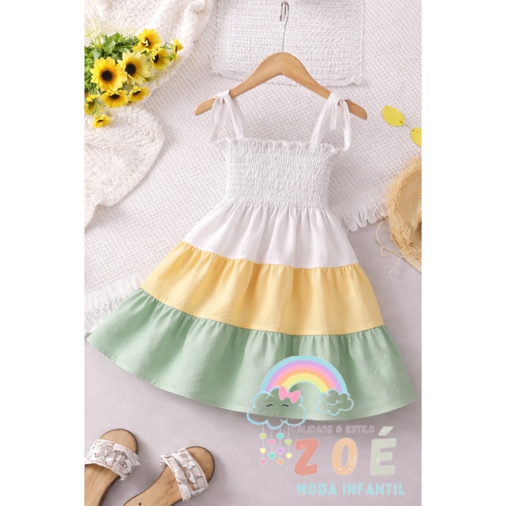 VESTIDO INFANTIL 3 BABADOS