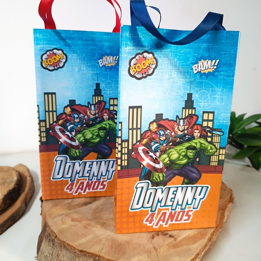 Sacola Surpresa VINGADORES | Personalizados | Lembrancinhas | Decoração Infantil | Aniversário