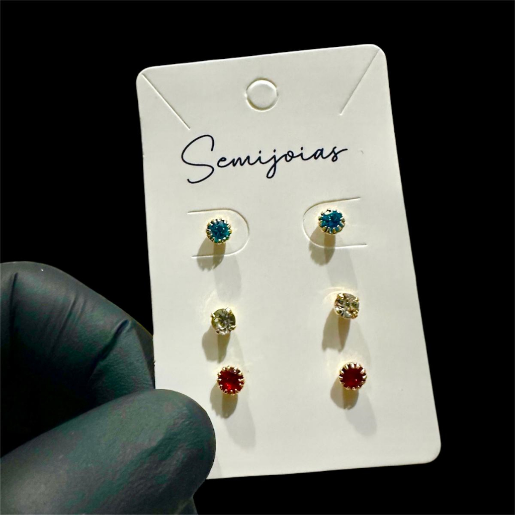 Kit 5 Pares de Brincos Infantil Antialérgico no Ouro 18k Brincos Infantil Pequeno Brincos Folheado..