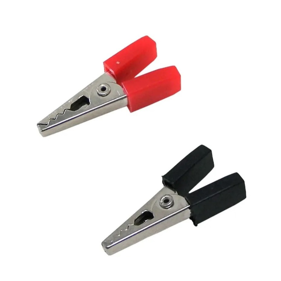 Par de Garras Jacaré Pequenas - Preto e Vermelho - Compr. 38mm