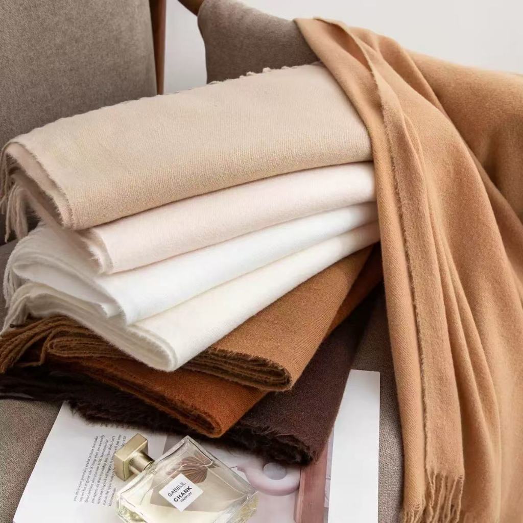 Cachecol Pashmina Lenço  Unissex femenino e Masculino Lisa de poliester de 220g com franjas Muito Confortável e Fino em Oferta na Shopee