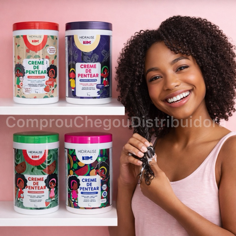 Creme para Pentear 1KG Cachos Sem Frizz Definição Finalizador Cachos Crespos Opção 1 unidade ou kit com 4 potes