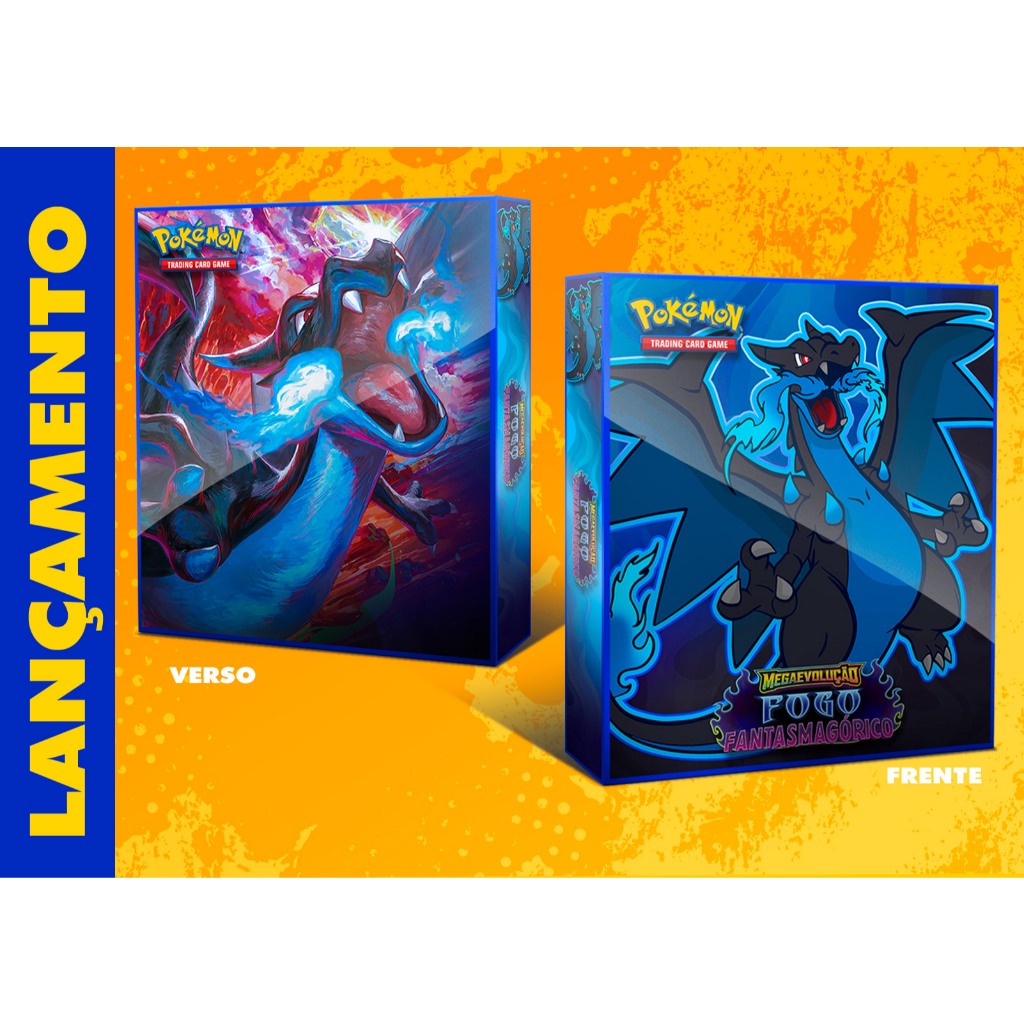 Pasta Álbum Fichário Pokémon Fogo Fantasmagórico em Oferta na Shopee
