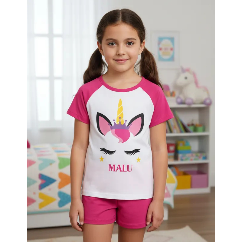 Pijama Unicórnio Personalizado Com Nome, Festa do Pijama unicórnio