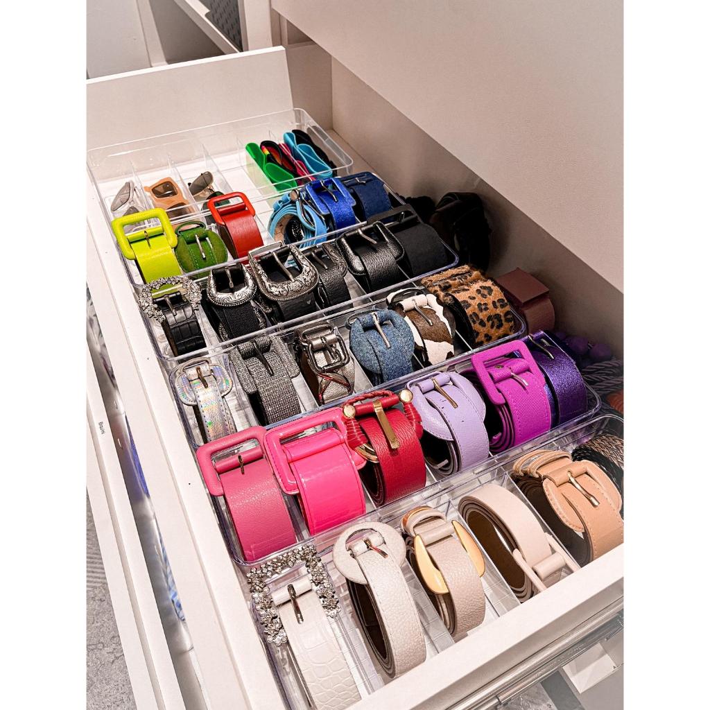 Separador Divisor Colmeia Organizador Rígido para Cintos 6 Divisórias em Acrílico Transparente Paramount em Oferta na Shopee