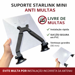 Suporte Veícular Para Starlink Mini Com Duas Fortes Ventosas 90mm C/ protetor painel - Envio Rápido em Oferta na Shopee