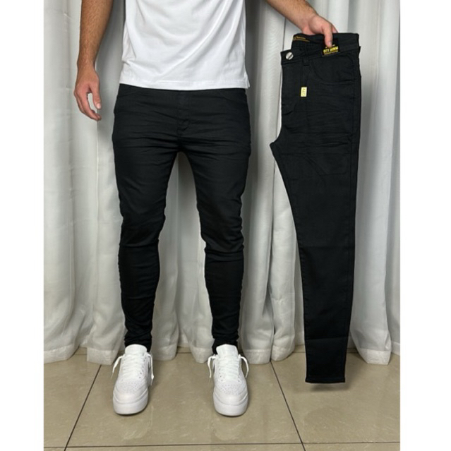 calça jogador city denim All black sem rasgos