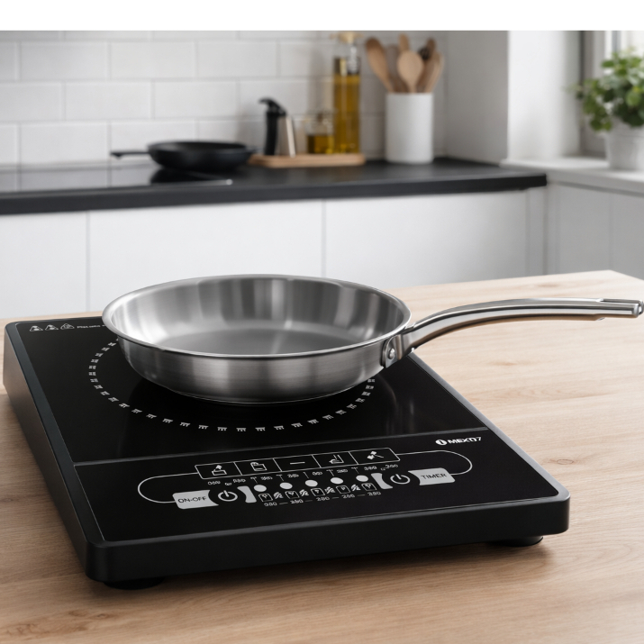 Imagem Cooktop Elétrico por Indução 2000W Portátil 220V Compatível Inox Timer 5 Níveis
