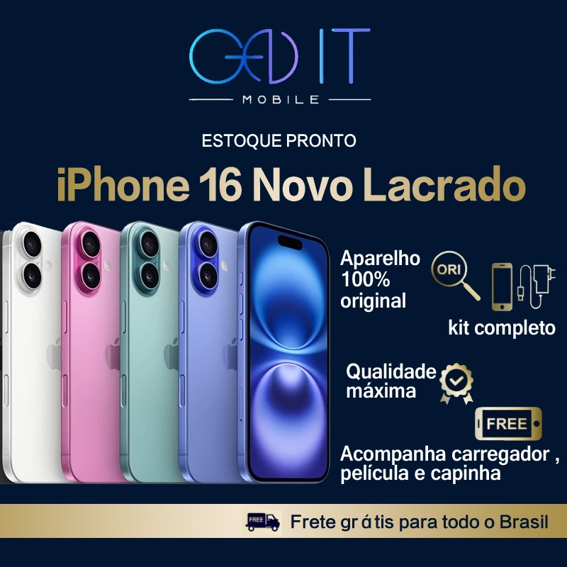 Celular iPhone 16 128GB Anatel  Modelo Original CPO Lacrado Pela Apple Garantia 1 Ano pela Nossa Loja
