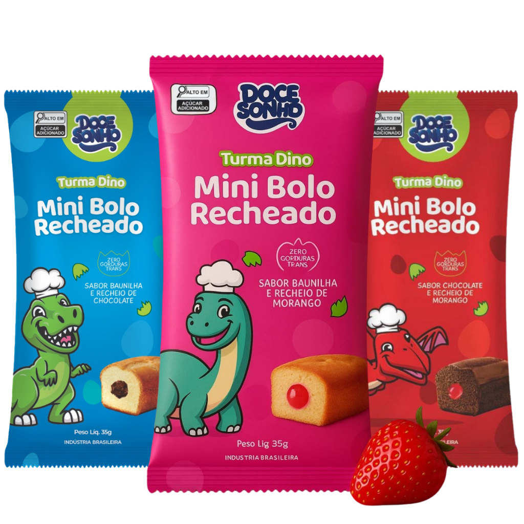 Kit Mini Bolinho Recheado Merenda Bolo Criança Escola Dia Dia Kids Caixa Doce Turma Dino Recreio em Oferta na Shopee