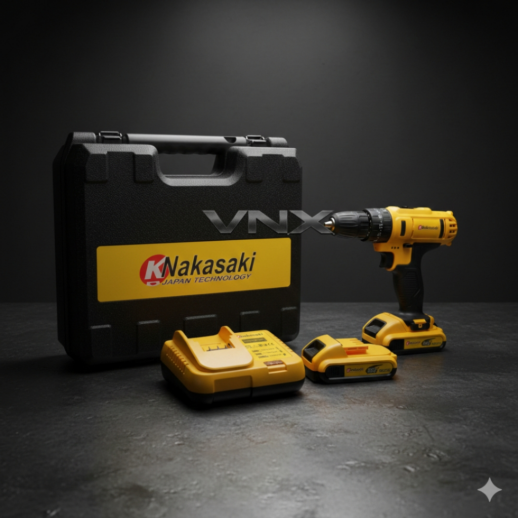 Parafusadeira Furadeira Nakasaki Bivolt 2 Baterias Top de Linha