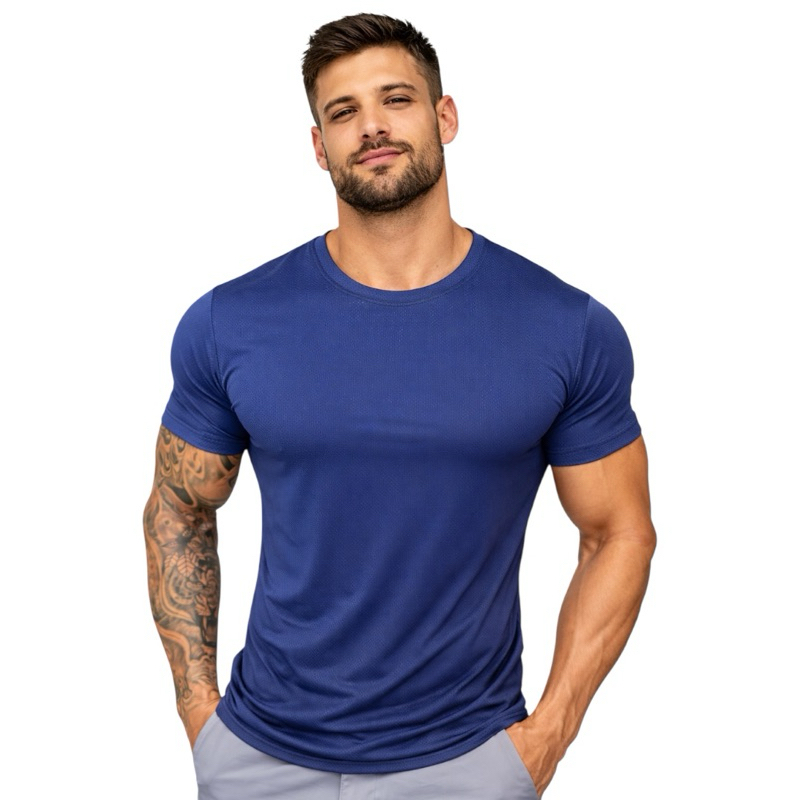Camiseta Dry Fit Masculina Poliamida Academia Corrida Malha Fria