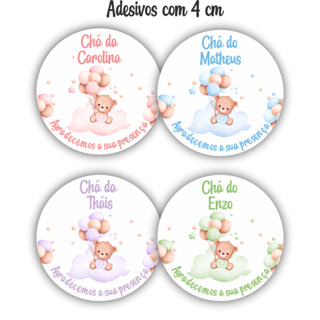 Adesivos Chá de Bebê - Personalizado com Nome Chá Revelação, Chá de Bebê em Oferta na Shopee