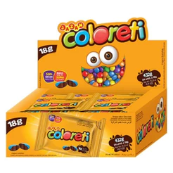 Kit Caixa Confeito Chocolate Colorido Confete Criança Merenda Sobremesa Coloreti Mini