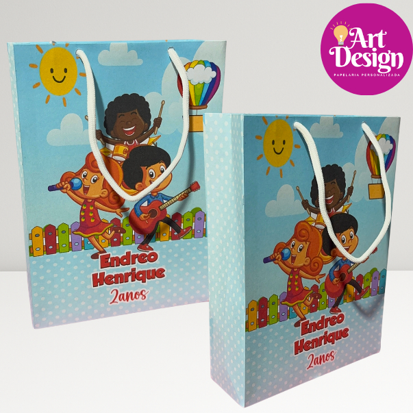 Sacolinha Personalizada 3 Palavrinhas PEGUE E MONTE / Sacolinha Lembrancinha Aniversário Tamanho P ou M