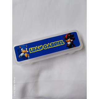 Estojo escolar / Porta Escova de Dentes Personalizado - Sonic - Volta as aulas em Oferta na Shopee