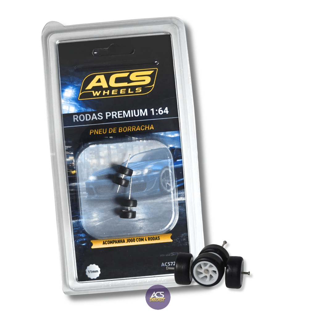 Roda 1:64 com Pneu de Borracha – ACS Wheels Snow R
