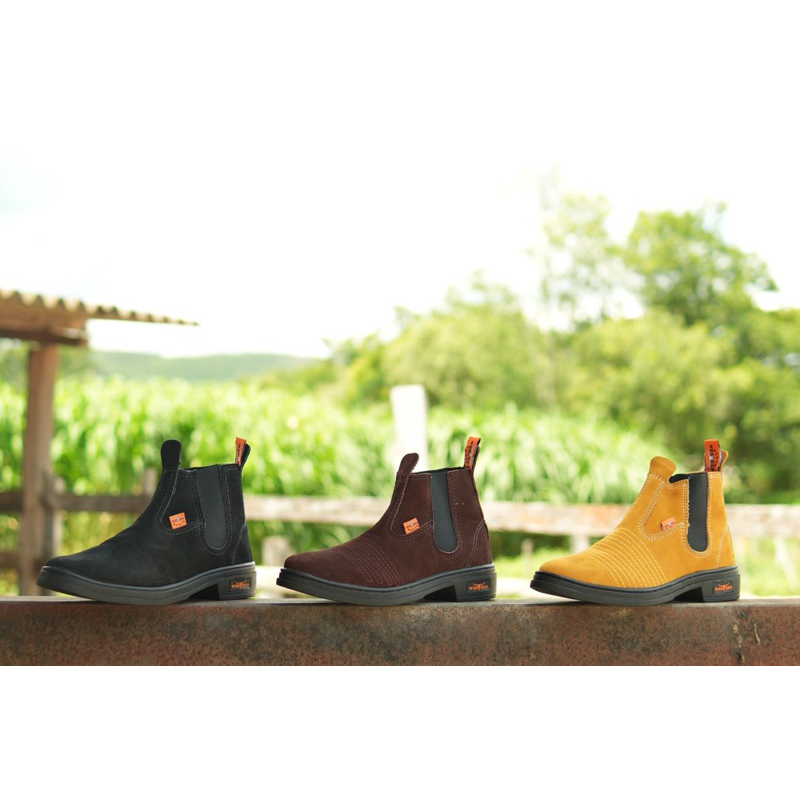 Bota/Botina Vaquejada Western Boots Festa São João Botina Vaqueiro Masculino Couro Legítimo Ótima Qualidade Acabamento