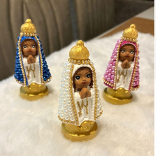Nossa Senhora Aparecida Bebê Perolada - Mini Imagem Delicada com Manto Luxo em Oferta na Shopee