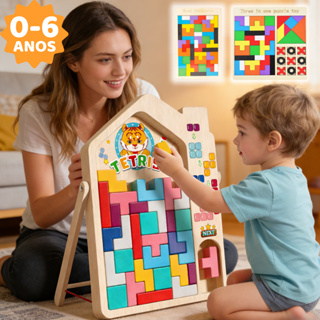 Quebra Cabeça 3D Para Bebê Montessori Quebra De Para Brinquedos De Madeira /Jogo Educacional Infantil Blocos de Monta em Oferta na Shopee