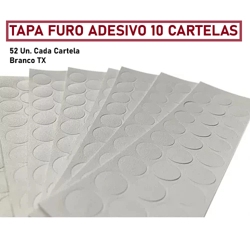 Kit 10 Cartelas de Tapa Furo Adesivo 520-un total de Auto colante Branco Tx Pvc 13mm em Oferta na Shopee