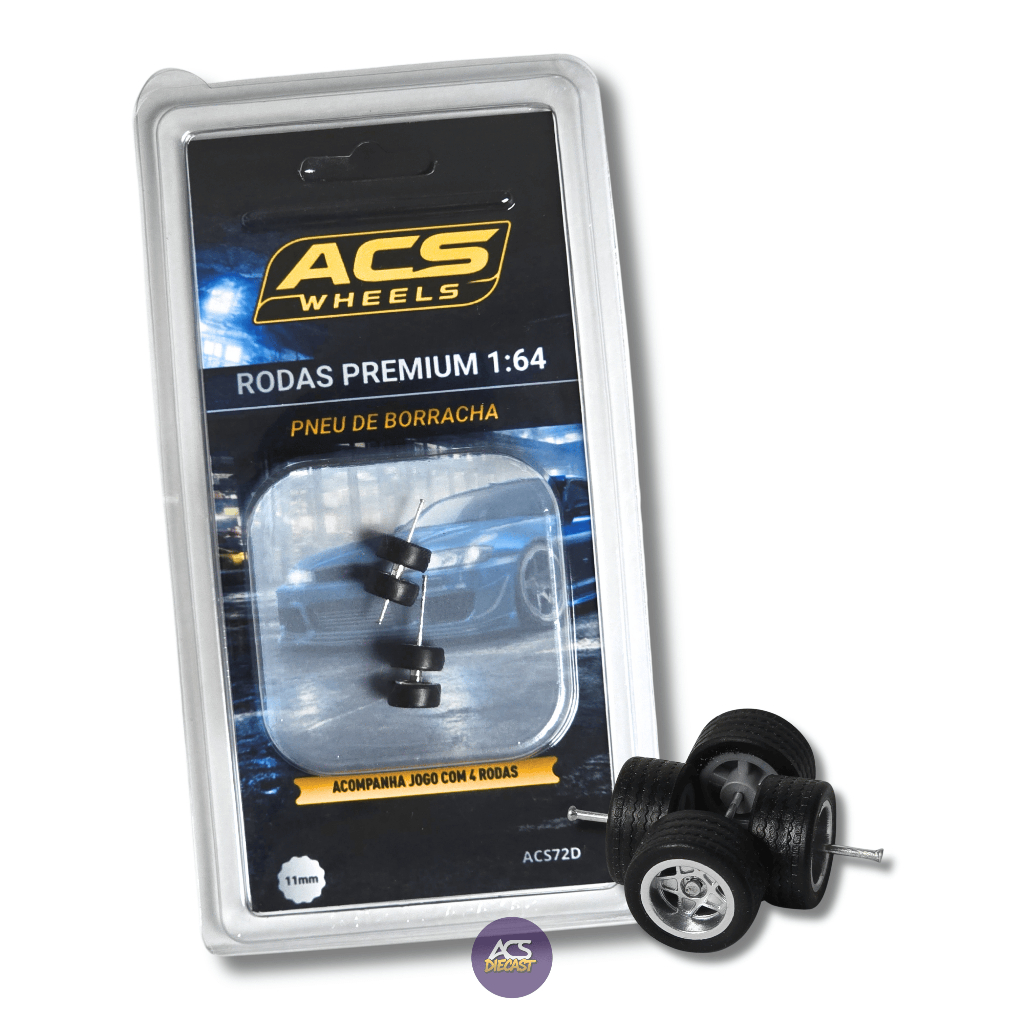 Roda 1:64 com Pneu de Borracha – ACS Wheels Apex Classic