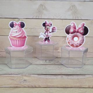 Aplique em Pé 3D Minnie Confeiteira I.A. Festa Infantil Personalizado Nome e Idade  Lembrancinha em Oferta na Shopee